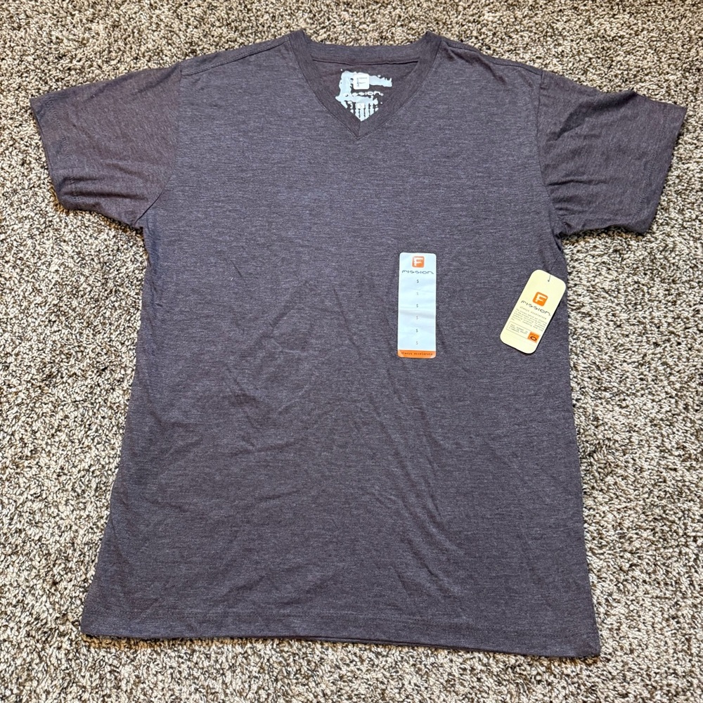 Men's V-Neck Short Sleeve Tee - Heather Maroon casual lightweight tee sz Small